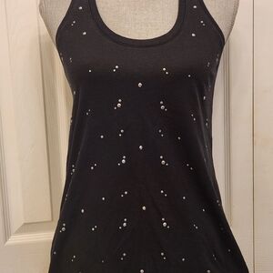 Gap Black Sleeveless Top with Silver Accents Sz Xs
